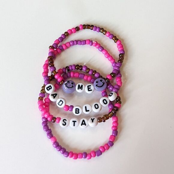 4 Taylor Swift Handmade Bracelets Bad Blood Combo - Picture 2 of 4